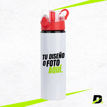 Botella Aluminio 750 ml con Tapa Click y Seguro