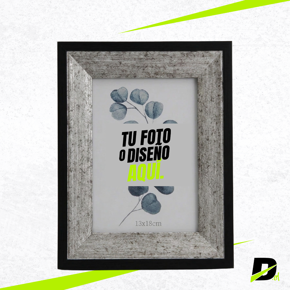 Marco Plástico Símil Madera Rústico con Fotografía Incluida