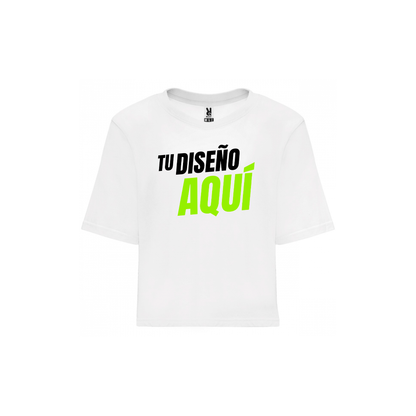 Polera Corta y Holgada de Mujer Manga Corta Personalizada