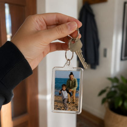 Llavero Acrílico Personalizado con Foto | Portafoto Rectangular