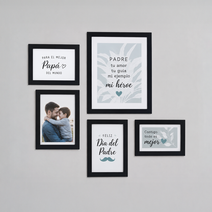 Set de 5 Marcos de Madera Personalizados con Fotografías Incluidas