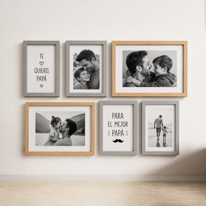 Set de 6 Marcos de Madera Personalizados con Fotografías Incluidas