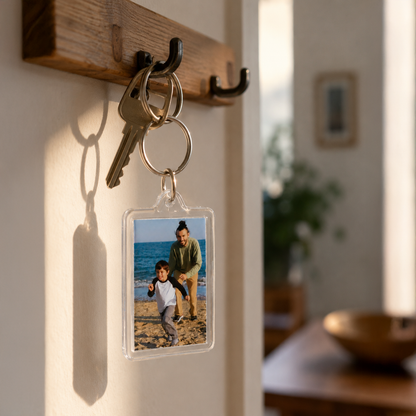 Llavero Acrílico Personalizado con Foto | Portafoto Rectangular