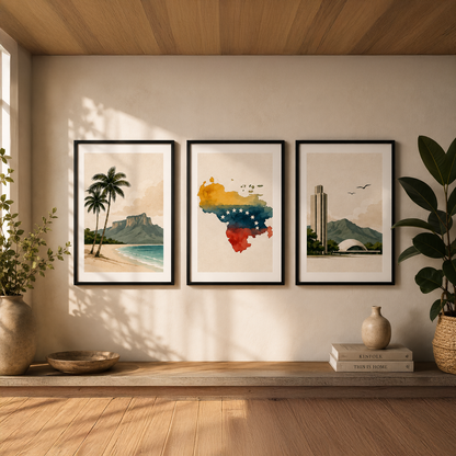 Set de 3 Marcos Decorativos 30x40 cm | Colección Venezuela