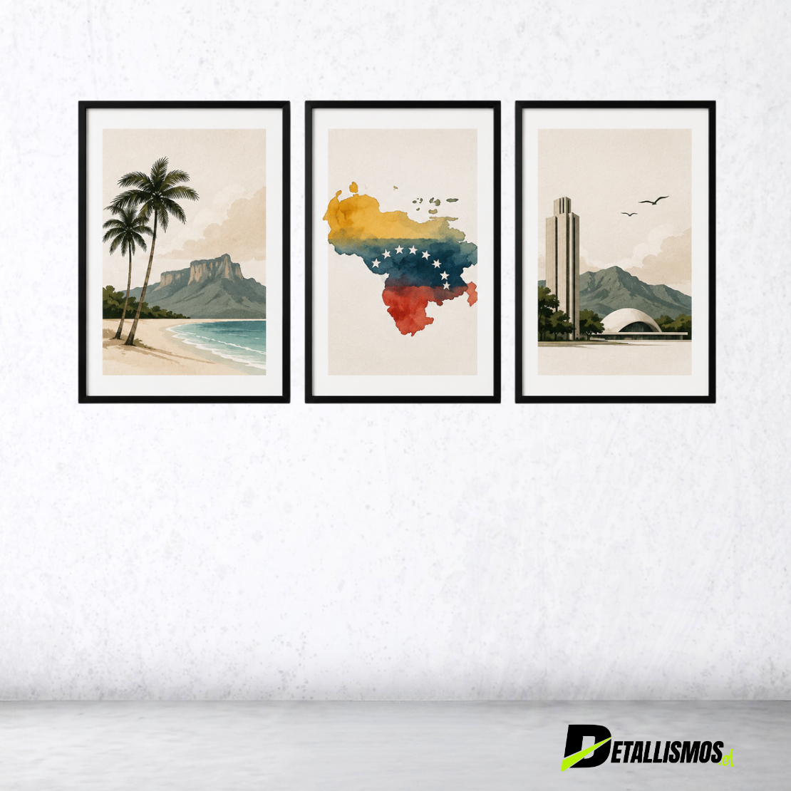 Set de 3 Marcos Decorativos 30x40 cm | Colección Venezuela