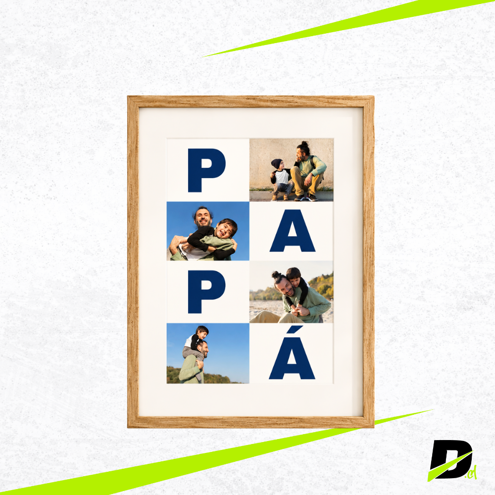 Marco de Fotos Personalizado Día del Padre 30x40 cm | Con Foto Impresa Incluida