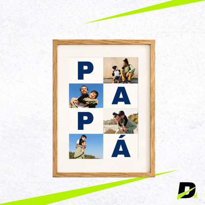 Marco de Fotos Personalizado Día del Padre 30x40 cm | Con Foto Impresa Incluida