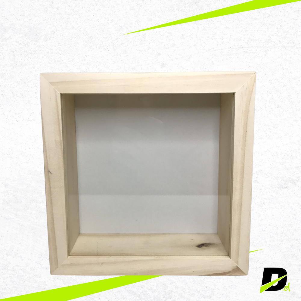 Alcancía de Madera con Vidrio 20x20 cm Personalizable