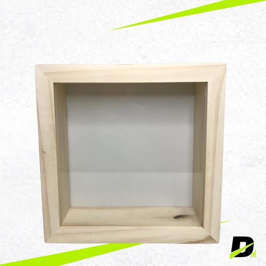 Alcancía de Madera con Vidrio 20x20 cm Personalizable