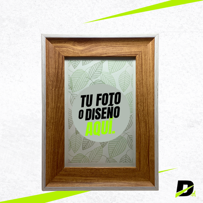Marco Plástico Símil Madera Ancho con Fotografía Incluida
