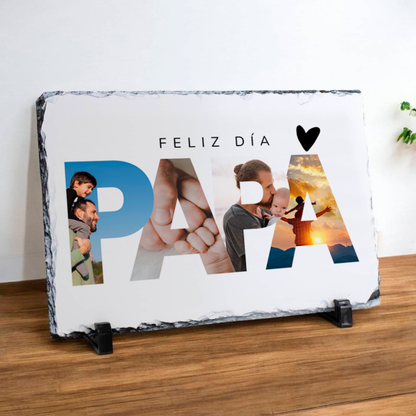 Roca Fotográfica Rectangular Día del Padre | Personalizada con Foto