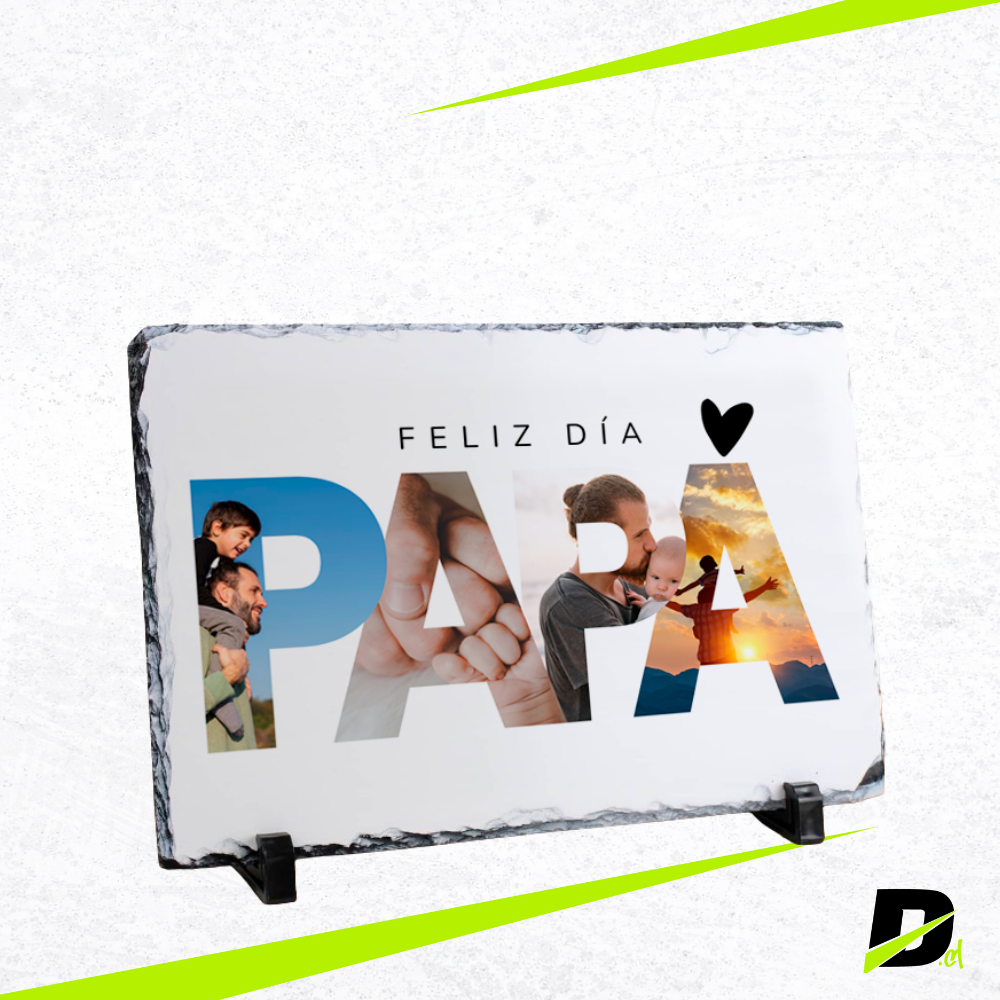 Roca Fotográfica Rectangular Día del Padre | Personalizada con Foto