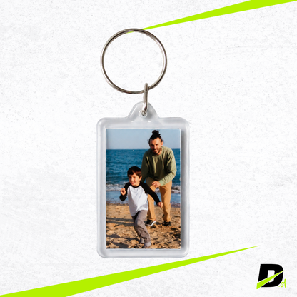 Llavero Acrílico Personalizado con Foto | Portafoto Rectangular