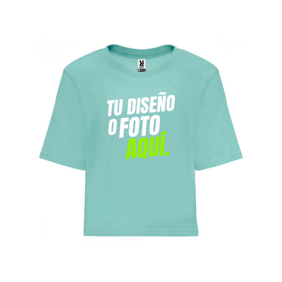 Polera Corta y Holgada de Mujer Manga Corta Personalizada