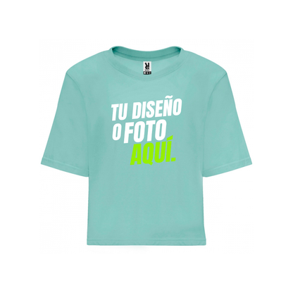 Polera Corta y Holgada de Mujer Manga Corta Personalizada