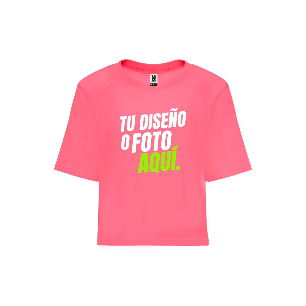Polera Corta y Holgada de Mujer Manga Corta Personalizada