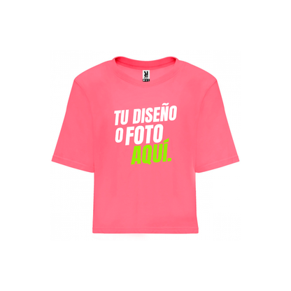 Polera Corta y Holgada de Mujer Manga Corta Personalizada