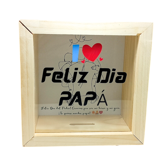 Alcancía de Madera Personalizada con Foto y Frase